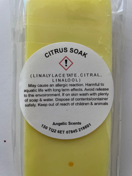 Citrus Soak Wax Melt Snap Bar