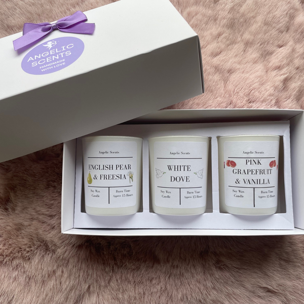 Soy Wax Candles Gift Set, 9cl, Trio of Mini Candles