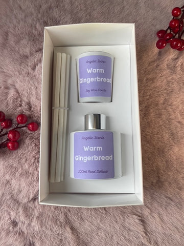 Christmas Gift Set Scented Soy Wax Candle and Reed Diffuser