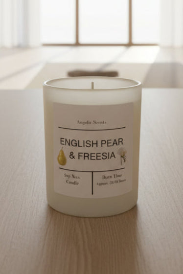 pear and freesia candle