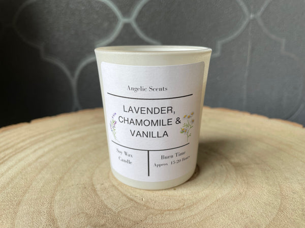 Lavender Chamomile and Vanilla Soy Wax Candle