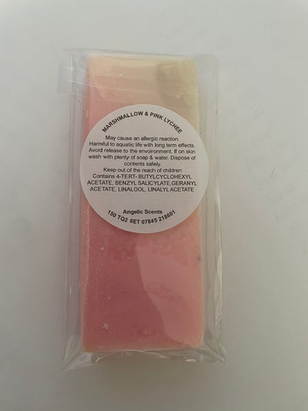 Marshmallow and Pink Lychee Wax Melt Snap Bar