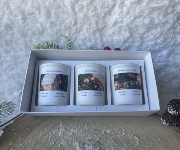 Soy Wax Candles Christmas Gift Set