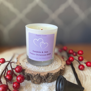Personalised Christmas Couples Gift Candles, 20cl, Soy Wax