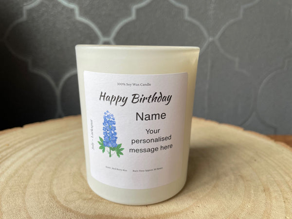 july birth flower candle gift