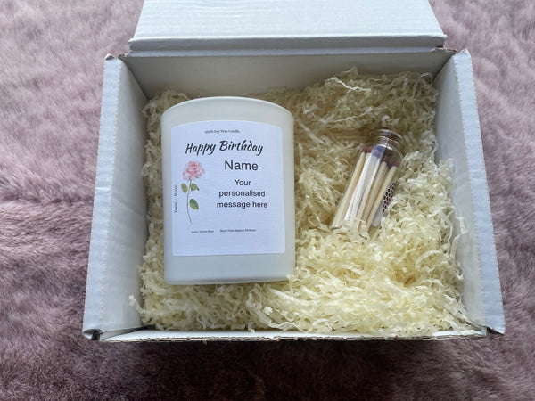 Personalised June Birth Flower Gift Candle, 20cl, Soy Wax