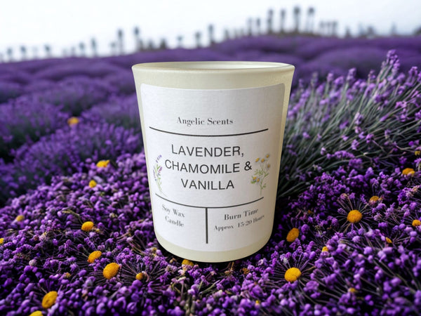 Lavender Chamomile and Vanilla Soy Wax Candle