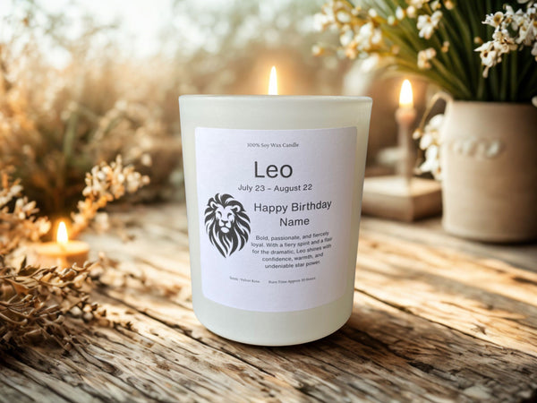 leo star sign zodiac candle