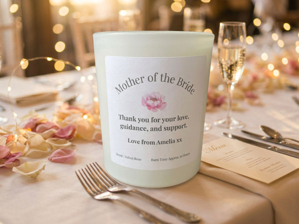 Personalised Mother of the Bride Candle Gift