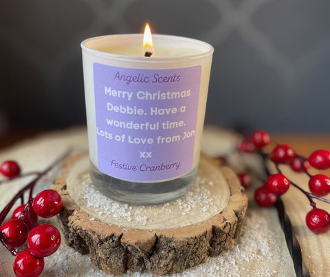 Personalised Christmas Candles, 20cl, Soy Wax