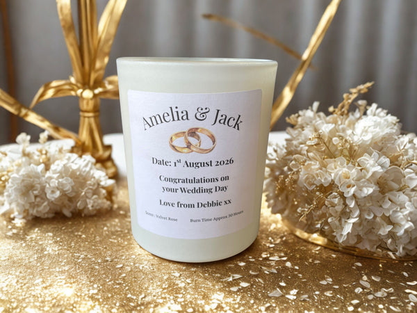 Personalised Wedding Gift Candle, 20cl, Soy Wax