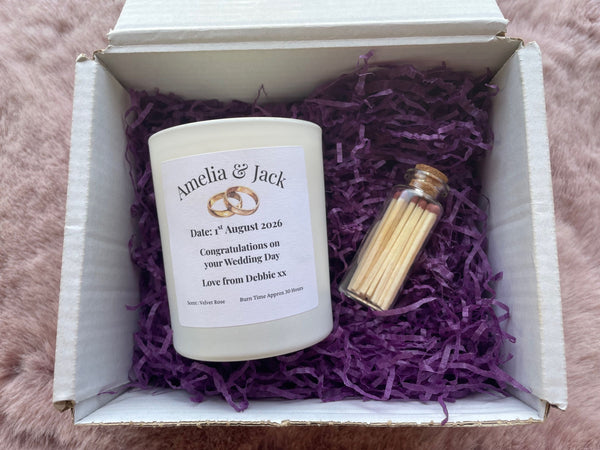 Personalised Wedding Gift Candle, 20cl, Soy Wax